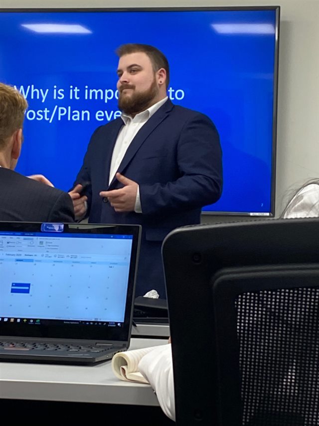 Matthew delivering a training session